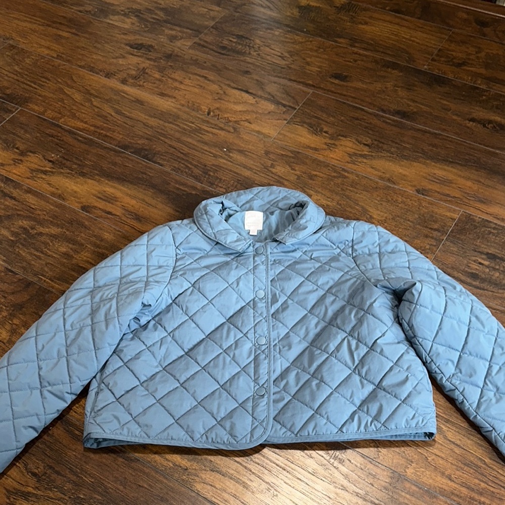 LC Lauren Conrad Blue Quilted Short Cropped 
 Women’s Jacket XL